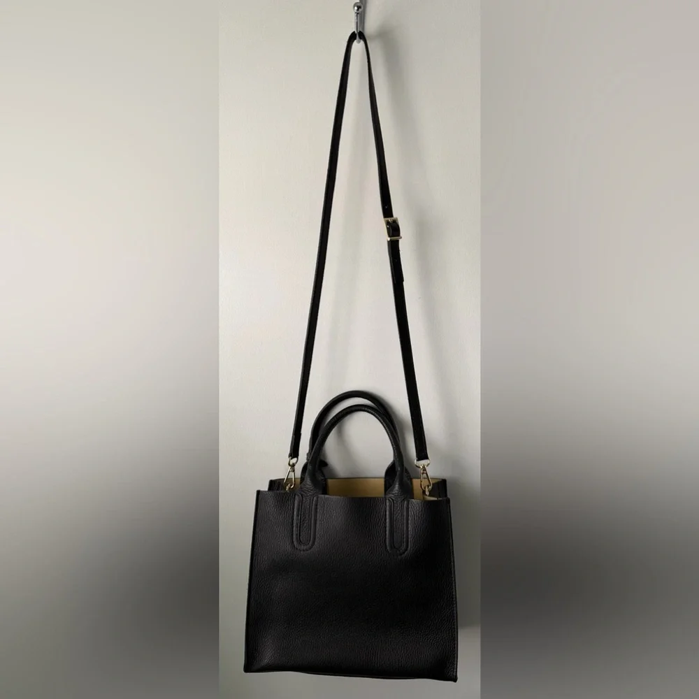 Persaman New York Black Isabella Leather Tote